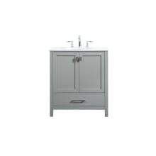 Irene 30" Free Standing Single Basin Vanity Set with Cabinet and Engineered Marble Vanity Top