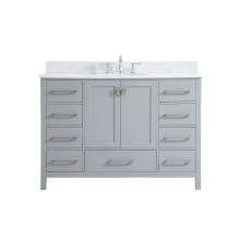 Irene 48" Free Standing Single Basin Vanity Set with Cabinet, Engineered Marble Vanity Top, and Backsplash