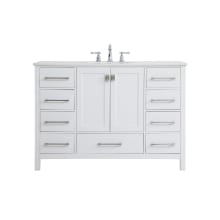 Irene 48" Free Standing Single Basin Vanity Set with Cabinet and Engineered Marble Vanity Top