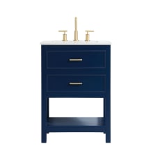 Sinclaire 24" Free Standing Single Basin Vanity Set with Cabinet and Engineered Marble Vanity Top