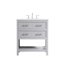 Sinclaire 30" Free Standing Single Basin Vanity Set with Cabinet and Engineered Marble Vanity Top