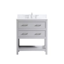 Sinclaire 30" Free Standing Single Basin Vanity Set with Cabinet, Engineered Marble Vanity Top, and Backsplash