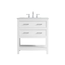 Sinclaire 30" Free Standing Single Basin Vanity Set with Cabinet and Engineered Marble Vanity Top