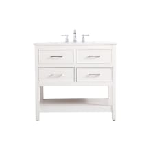 Sinclaire 36" Free Standing Single Basin Vanity Set with Cabinet and Engineered Marble Vanity Top
