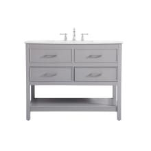 Sinclaire 42" Free Standing Single Basin Vanity Set with Cabinet and Engineered Marble Vanity Top