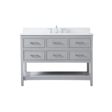 Sinclaire 48" Free Standing Single Basin Vanity Set with Cabinet, Engineered Marble Vanity Top, and Backsplash
