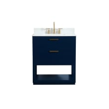 Larkin 30" Free Standing Single Basin Vanity Set with Cabinet, Engineered Marble Vanity Top, and Backsplash