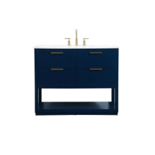 Larkin 42" Free Standing Single Basin Vanity Set with Cabinet and Engineered Marble Vanity Top