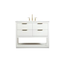 Larkin 42" Free Standing Single Basin Vanity Set with Cabinet and Engineered Marble Vanity Top