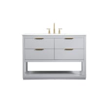 Larkin 48" Free Standing Single Basin Vanity Set with Cabinet and Engineered Marble Vanity Top