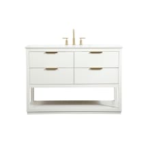 Larkin 48" Free Standing Single Basin Vanity Set with Cabinet and Marble Vanity Top