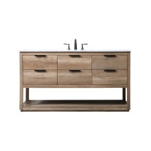 Larkin 60" Free Standing Single Basin Vanity Set with Cabinet and Marble Vanity Top