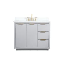 Blake 42" Free Standing Single Basin Vanity Set with Cabinet, Engineered Marble Vanity Top, and Backsplash