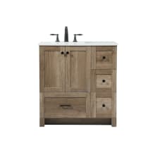 Soma 32" Free Standing Single Basin Vanity Set with Cabinet and Engineered Marble Vanity Top