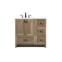 Soma 36" Free Standing Single Basin Vanity Set with Cabinet and Engineered Marble Vanity Top