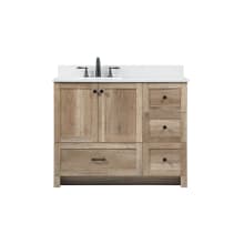 Soma 42" Free Standing Single Basin Vanity Set with Cabinet, Engineered Marble Vanity Top, and Backsplash