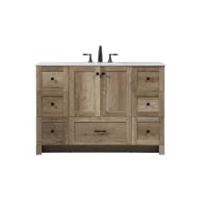 Soma 48" Free Standing Single Basin Vanity Set with Cabinet and Engineered Marble Vanity Top