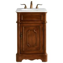 Retro 21" Free Standing Single Basin Vanity Set with Cabinet and Marble Vanity Top