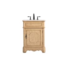 Francis 24" Free Standing Single Basin Vanity Set with Cabinet and Marble Vanity Top