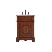 Francis 24" Free Standing Single Basin Vanity Set with Cabinet and Marble Vanity Top