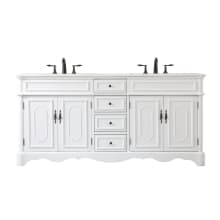 Francis 72" Free Standing Double Basin Vanity Set with Cabinet and Marble Vanity Top
