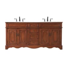 Francis 72" Free Standing Double Basin Vanity Set with Cabinet and Marble Vanity Top