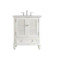 Rhodes 30" Free Standing Single Basin Vanity Set with Cabinet and Marble Vanity Top
