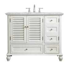 Rhodes 42" Free Standing Single Basin Vanity Set with Cabinet and Marble Vanity Top