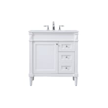 Bennett 32" Free Standing Single Basin Vanity Set with Cabinet and Engineered Marble Vanity Top