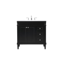 Bennett 36" Free Standing Single Basin Vanity Set with Cabinet and Engineered Marble Vanity Top