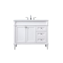 Bennett 42" Free Standing Single Basin Vanity Set with Cabinet and Engineered Marble Vanity Top