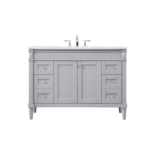 Bennett 48" Free Standing Single Basin Vanity Set with Cabinet and Engineered Marble Vanity Top