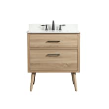 Boise 30" Free Standing Single Basin Vanity Set with Cabinet, Engineered Marble Vanity Top, and Backsplash