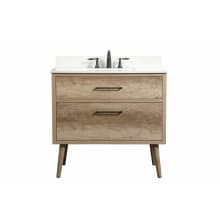 Boise 36" Free Standing Single Basin Vanity Set with Cabinet, Engineered Marble Vanity Top, and Backsplash