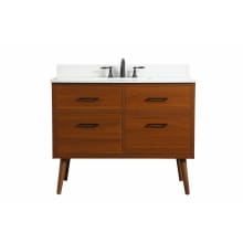 Boise 42" Free Standing Single Basin Vanity Set with Cabinet, Engineered Marble Vanity Top, and Backsplash