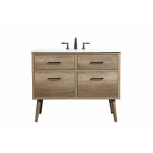 Boise 42" Free Standing Single Basin Vanity Set with Cabinet and Engineered Marble Vanity Top