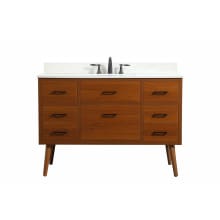 Boise 48" Free Standing Single Basin Vanity Set with Cabinet, Engineered Marble Vanity Top, and Backsplash