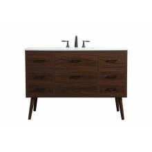 Boise 48" Free Standing Single Basin Vanity Set with Cabinet and Engineered Marble Vanity Top