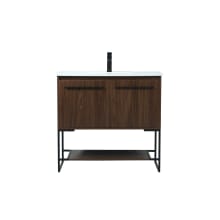 Sloane 36" Free Standing Single Basin Vanity Set with Cabinet and Engineered Marble Vanity Top