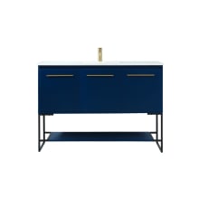 Sloane 48" Free Standing Single Basin Vanity Set with Cabinet and Engineered Marble Vanity Top