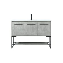 Sloane 48" Free Standing Single Basin Vanity Set with Cabinet and Engineered Marble Vanity Top