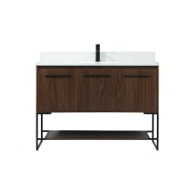 Sloane 48" Free Standing Single Basin Vanity Set with Cabinet, Engineered Marble Vanity Top, and Backsplash