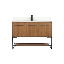 Sloane 48" Free Standing Single Basin Vanity Set with Cabinet, Engineered Marble Vanity Top, and Backsplash