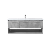 Kasper 48" Wall Mounted Single Basin Vanity Set with Cabinet and Resin Vanity Top