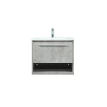 Roman 24" Wall Mounted Single Basin Vanity Set with Cabinet and Engineered Marble Vanity Top