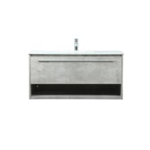 Roman 40" Wall Mounted Single Basin Vanity Set with Cabinet and Engineered Marble Vanity Top