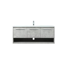 Roman 48" Wall Mounted Single Basin Vanity Set with Cabinet and Engineered Marble Vanity Top