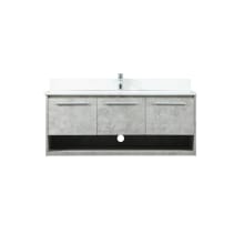Roman 48" Wall Mounted Single Basin Vanity Set with Cabinet, Engineered Marble Vanity Top, and Backsplash