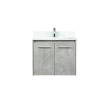 Penn 24" Wall Mounted Single Basin Vanity Set with Cabinet, Engineered Marble Vanity Top, and Backsplash