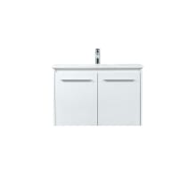 Penn 30" Wall Mounted Single Basin Vanity Set with Cabinet and Engineered Marble Vanity Top